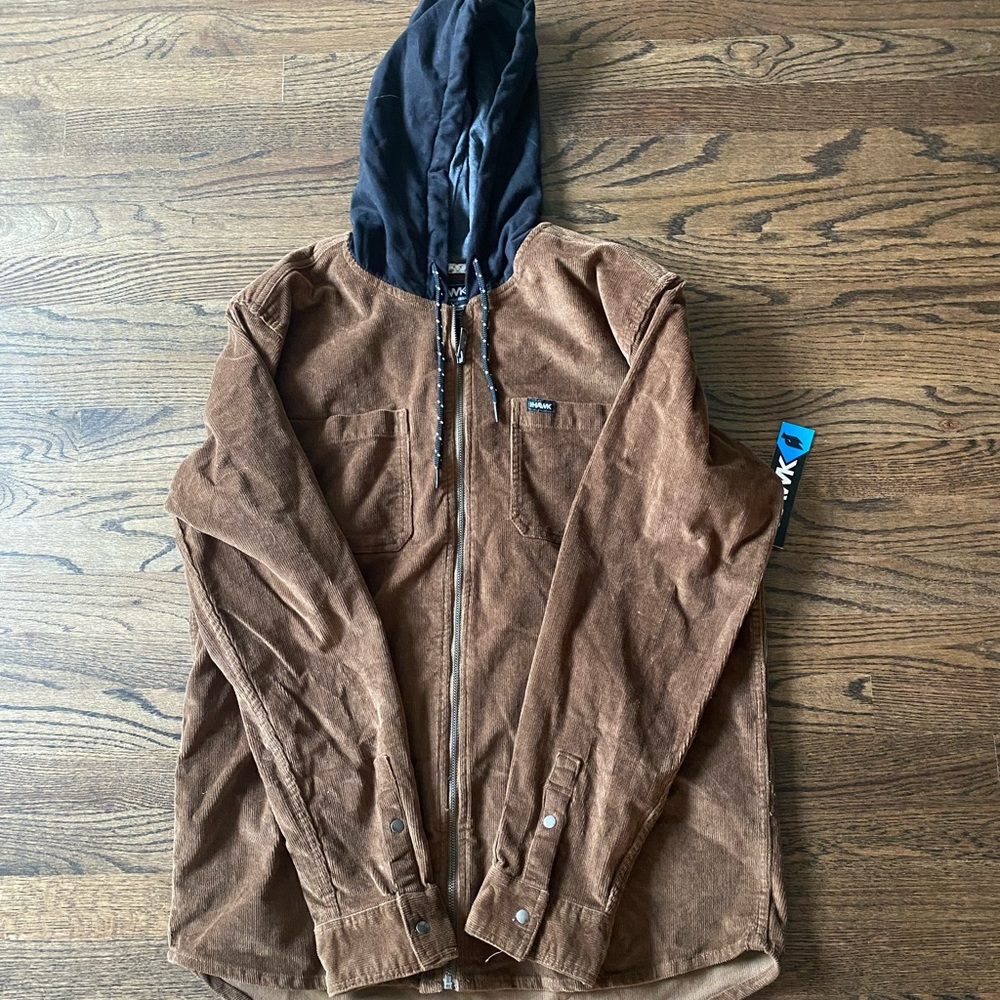 Tony Hawk Brown Jacket with Hood - Size Large